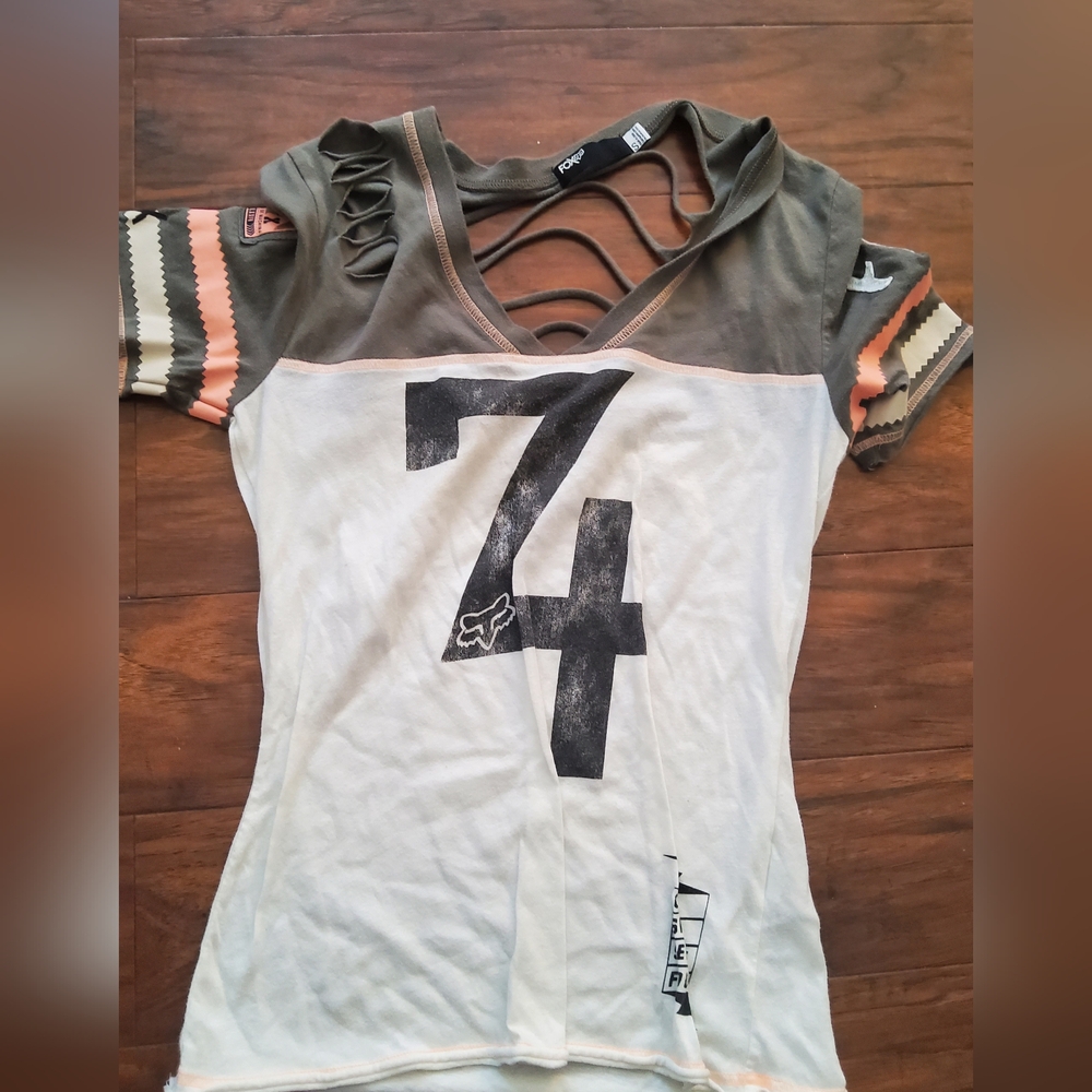 Fox Women's Olive and Cream Top